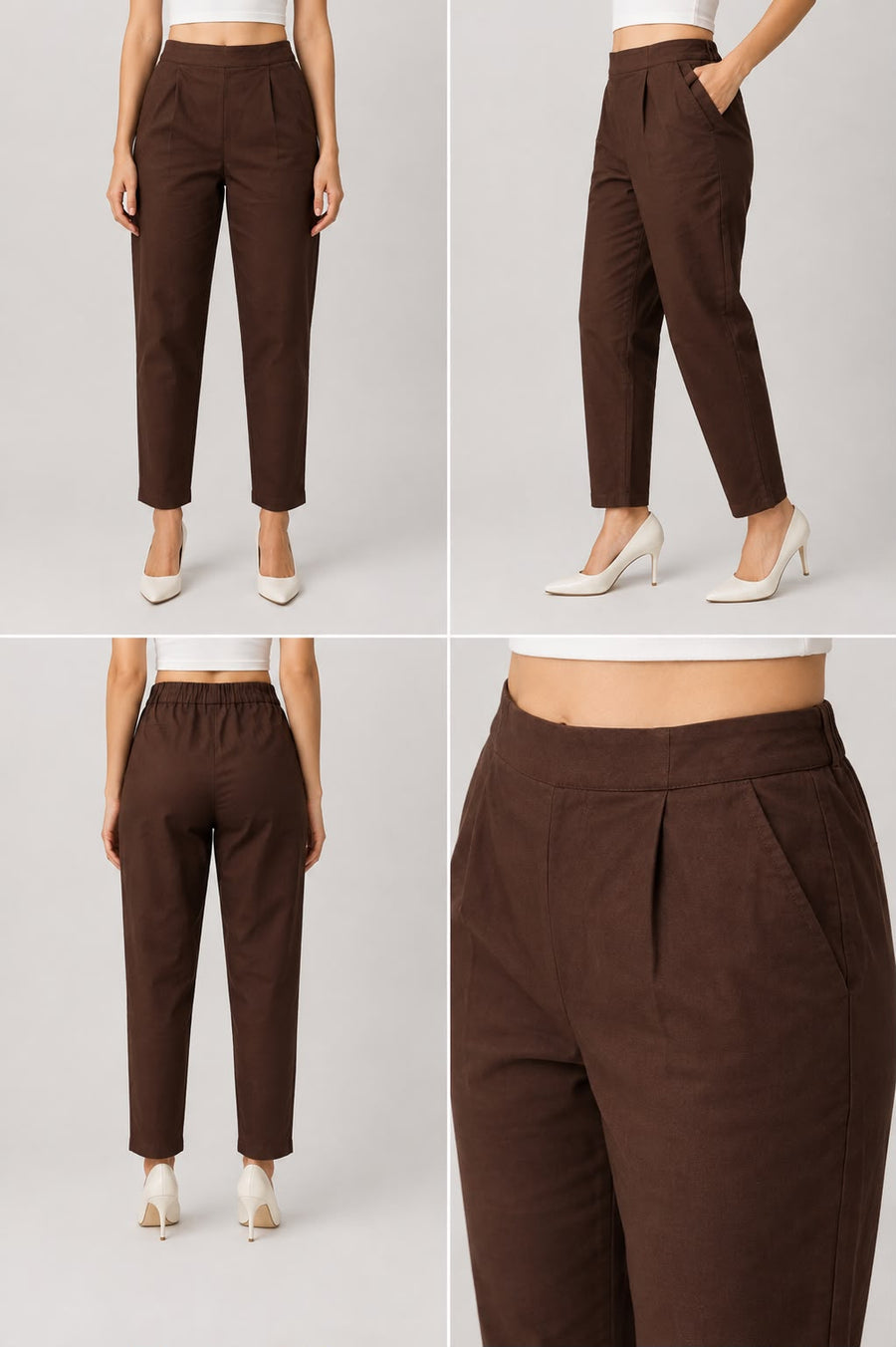 Brown Premium Cotton Flex Pants