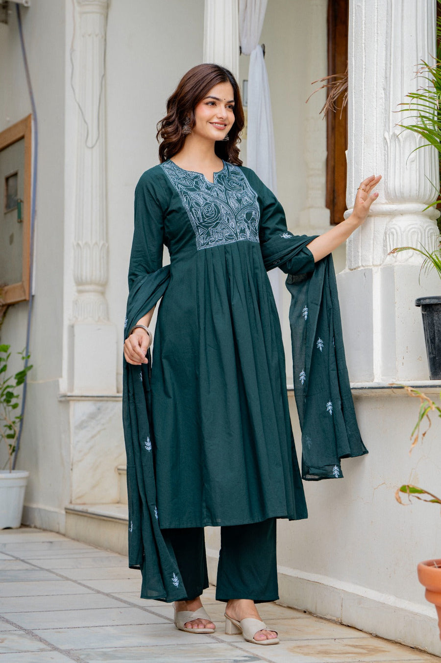 Premium Cotton Taj Super Embroidered 3-Piece Suit