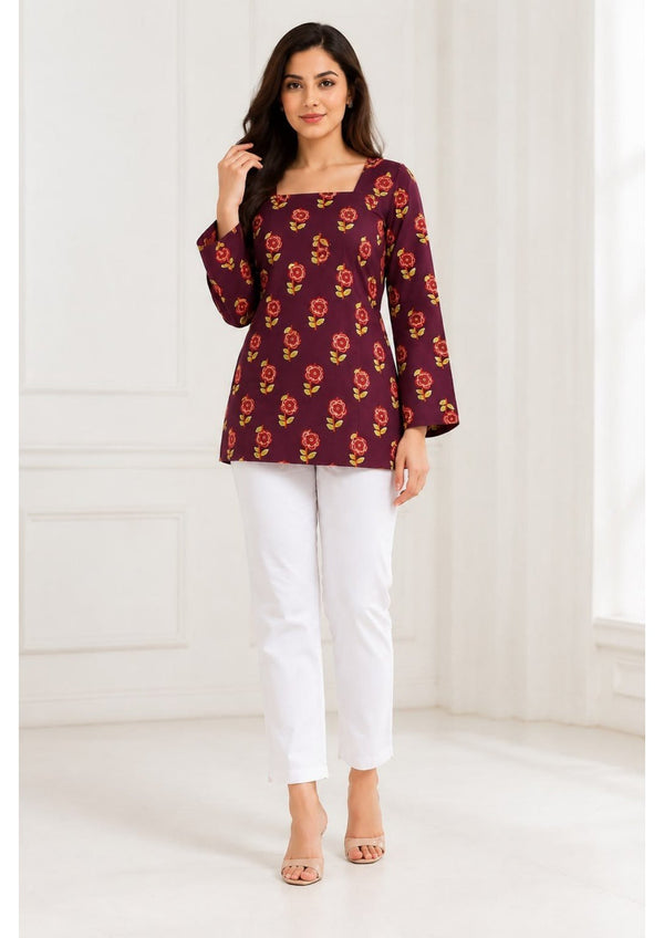 Wine Dori Short Kurti
