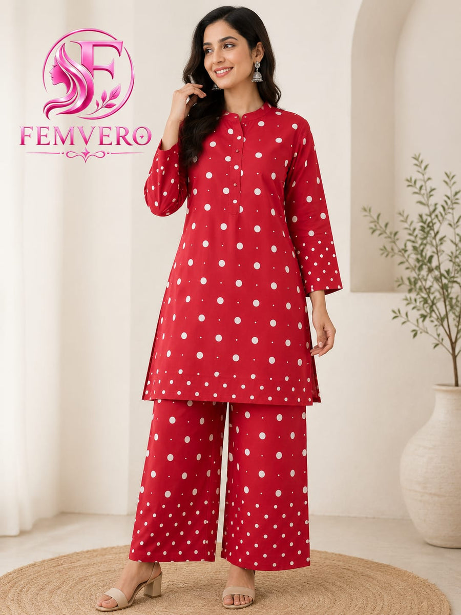 Red Polka Dot Co-ord Set