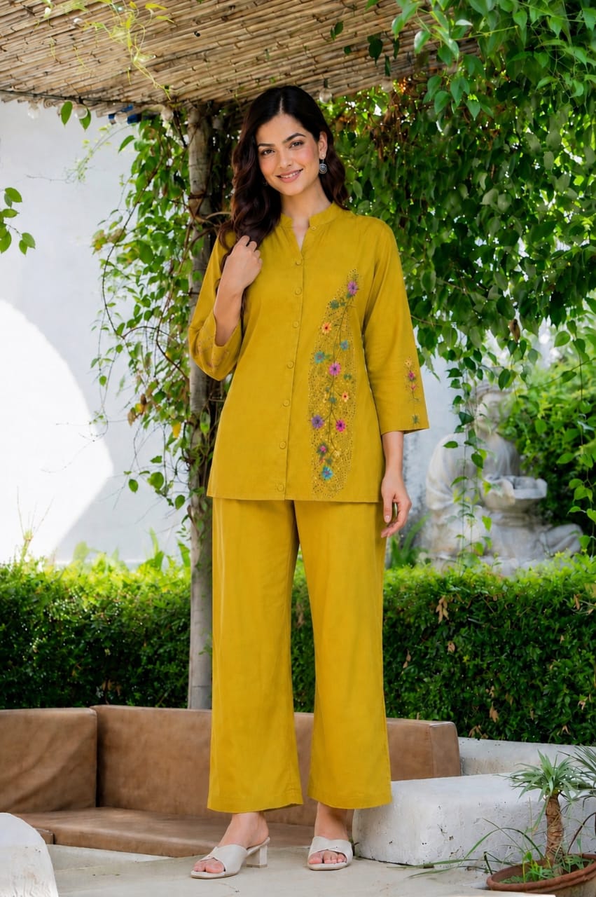 Green Handwork Co-ord Set
