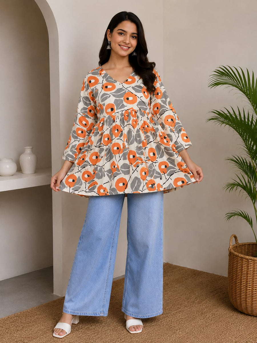Gray Alia Cut Top