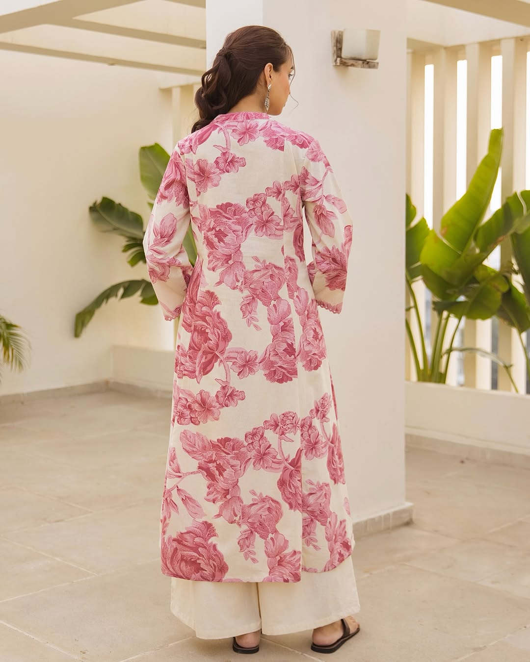 Royal Export Women's Cotton Blend Floral Printed Palazzo Kurta Set