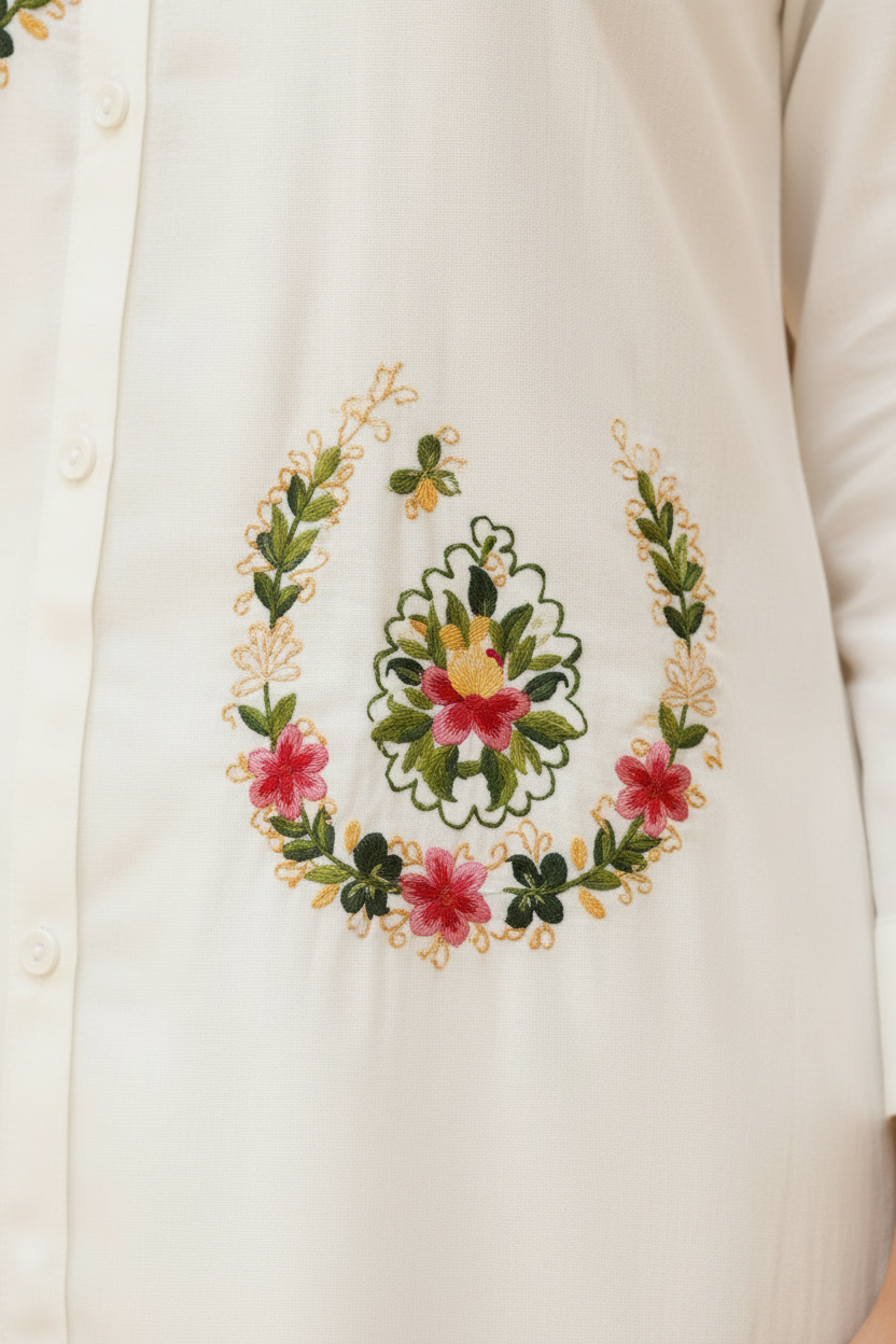 Cream Handwork Co-ord Set