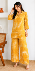 Yellow & White Printed Co-Ord Set
