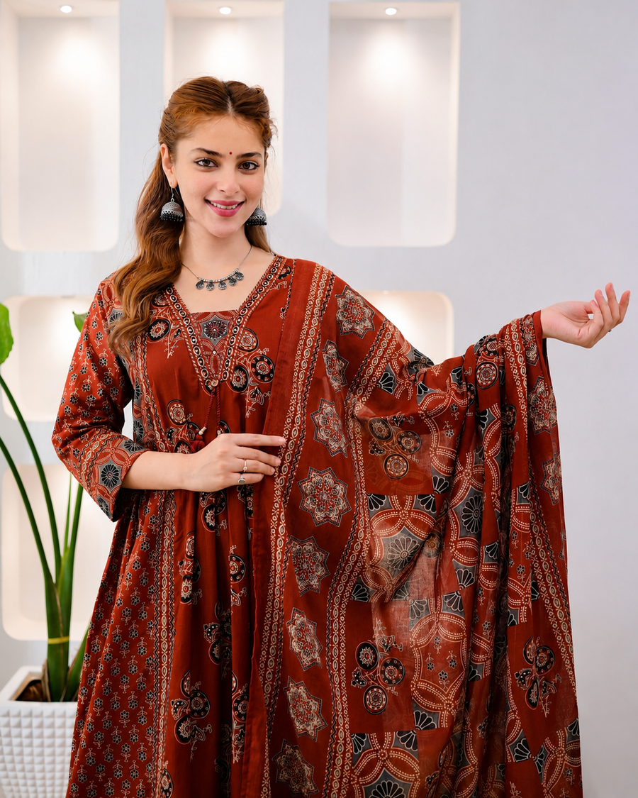 Premium Festive Anarkali 3-Piece Suit