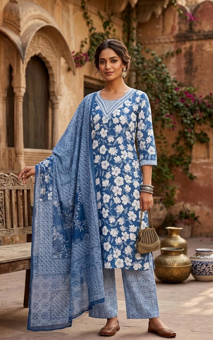 Kurti Pant Dupatta 3 Piece Sets