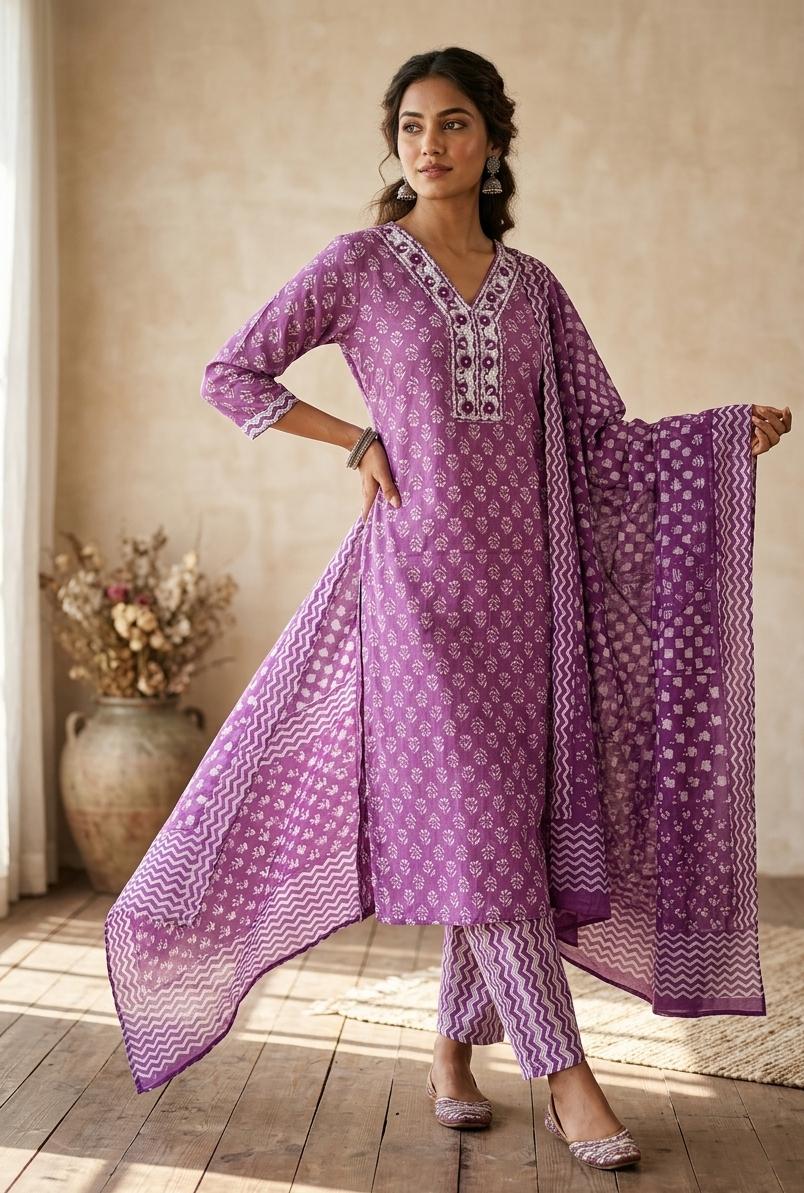 Kurti Pant Dupatta 3 Piece Sets