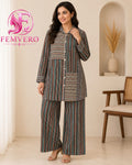 Pure Muslin Striped Co-ord Set