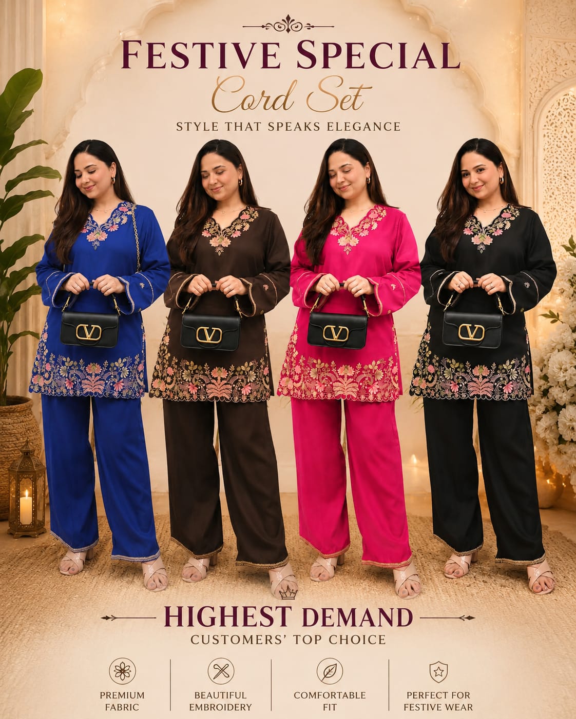 Designer Embroidered Co-Ord Set for Women
