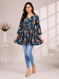 Navy Blue Alia Cut Top