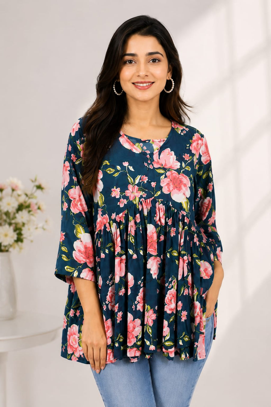 Blue Alia Cut Top