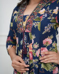 Printed Pure Cotton V-Neck Kurta & Trousers With Dupatta