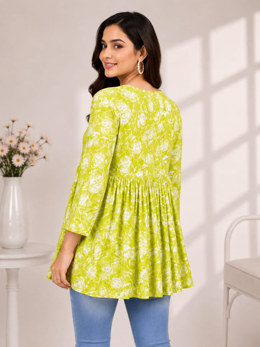 Lemon Green Alia Cut Top
