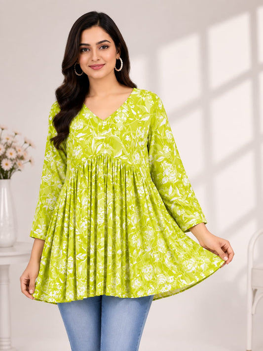 Lemon Green Alia Cut Top