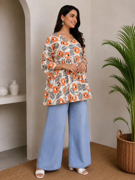 Gray Alia Cut Top