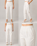 White Premium Cotton Flex Pants