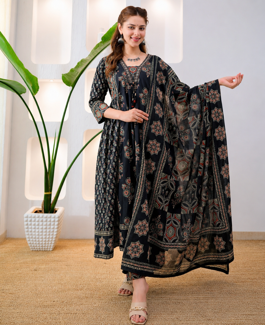 Premium Festive Anarkali 3-Piece Suit